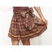 Autumn Dark Brown Mini Skirt Royal Luxury and Gold with Sash Belt