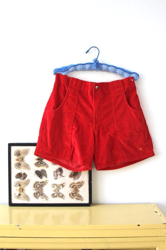 men's OP red corduroy shorts by napkinitems on Etsy