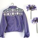 purple denim crocheted jacket
