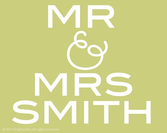 Items similar to Mr & Mrs Smith - 5x7