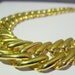 Vintage 1970s Chunky Chain Necklace - Square Link Chain Statement Necklace, Signed MONET