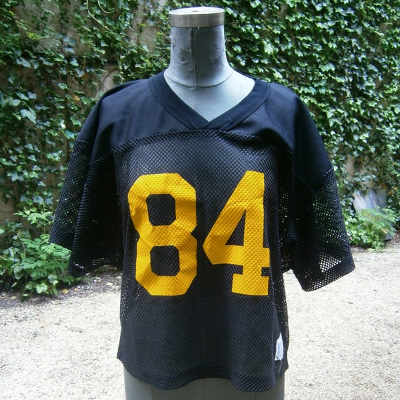 Vintage Number 84 Pittsburg Steelers M Black & Yellow Football