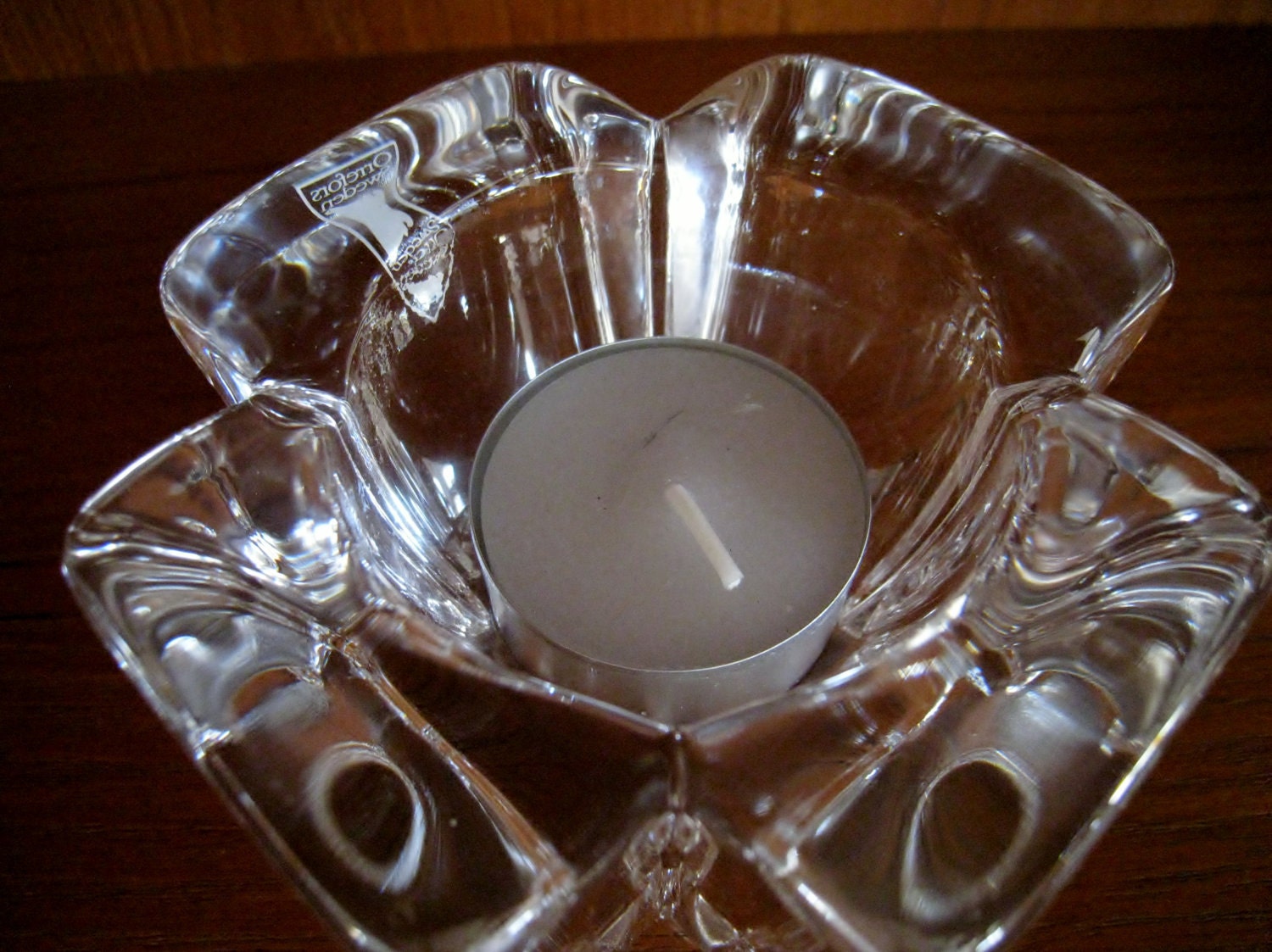 Crystal Candle Holder By Orrefors Of Sweden Crystal Candle Holder By Orrefors Of Sweden