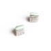 Mint Green Tribal Studs / sculpted square grey polymer stud earrings / matte mint green stripe, primitive geometric design
