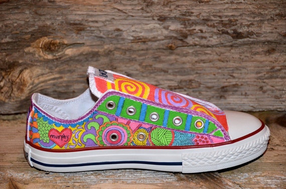 Items similar to Custom Converse, Personalized Doodles with 