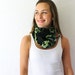 Up-cycled Black Circle Scarf- Che Guevara - Black and Green Scarf - Fall Fashion - Infinity Scarf - Loop Scarf