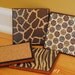 Animal Print Ceramic Tile Coaster set with Glitter Detail