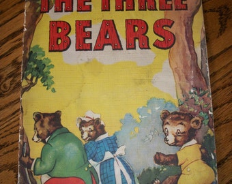 Vintage Book, The Three Bears (Goldilocks) Paper Ephemera