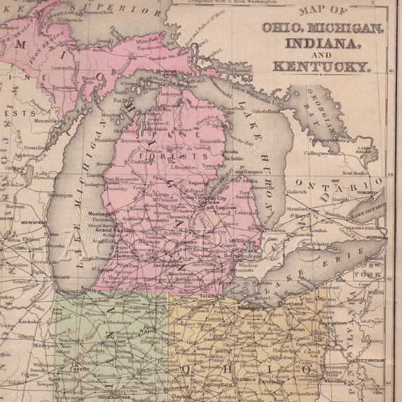 35 Map Of Michigan And Ohio Maps Database Source