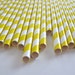 50 Sunshine Yellow And White Striped Paper Straws