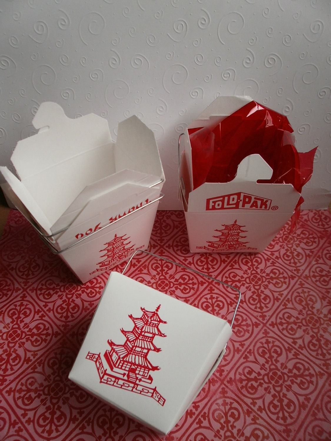 Chinese Take out Takeout Fold Pak pagoda boxes 8 oz half pint