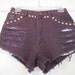 AWSOME denim cut off shorts size 8 waist 29 inches frayed ripped with studs added plum color