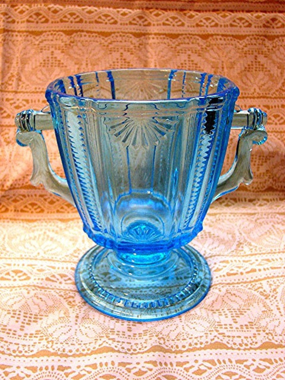 Antique 1880s Spooner EAPG Riverside Glass Victorian Blue