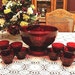 1950s Elegant Anchor Hocking ROYAL RED RUBY Glass Red Punch Bowl and Cups 10 perfect for your Christmas Decor