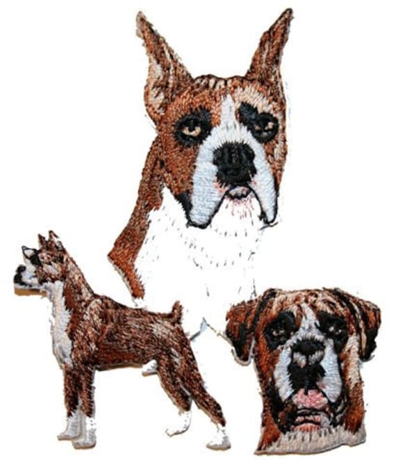 Boxer Dog Breed Embroidered Iron On Applique by YourPatchStore