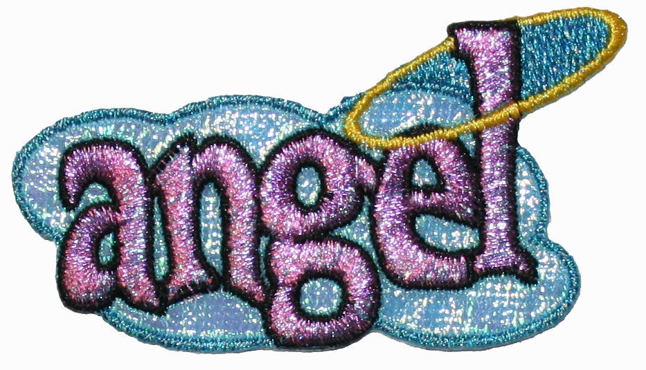 Angel Name Tag Girls Iron On Patch by YourPatchStore on Etsy