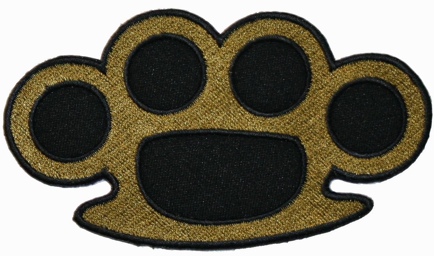 Brass Knuckles Iron On Biker Applique Patch