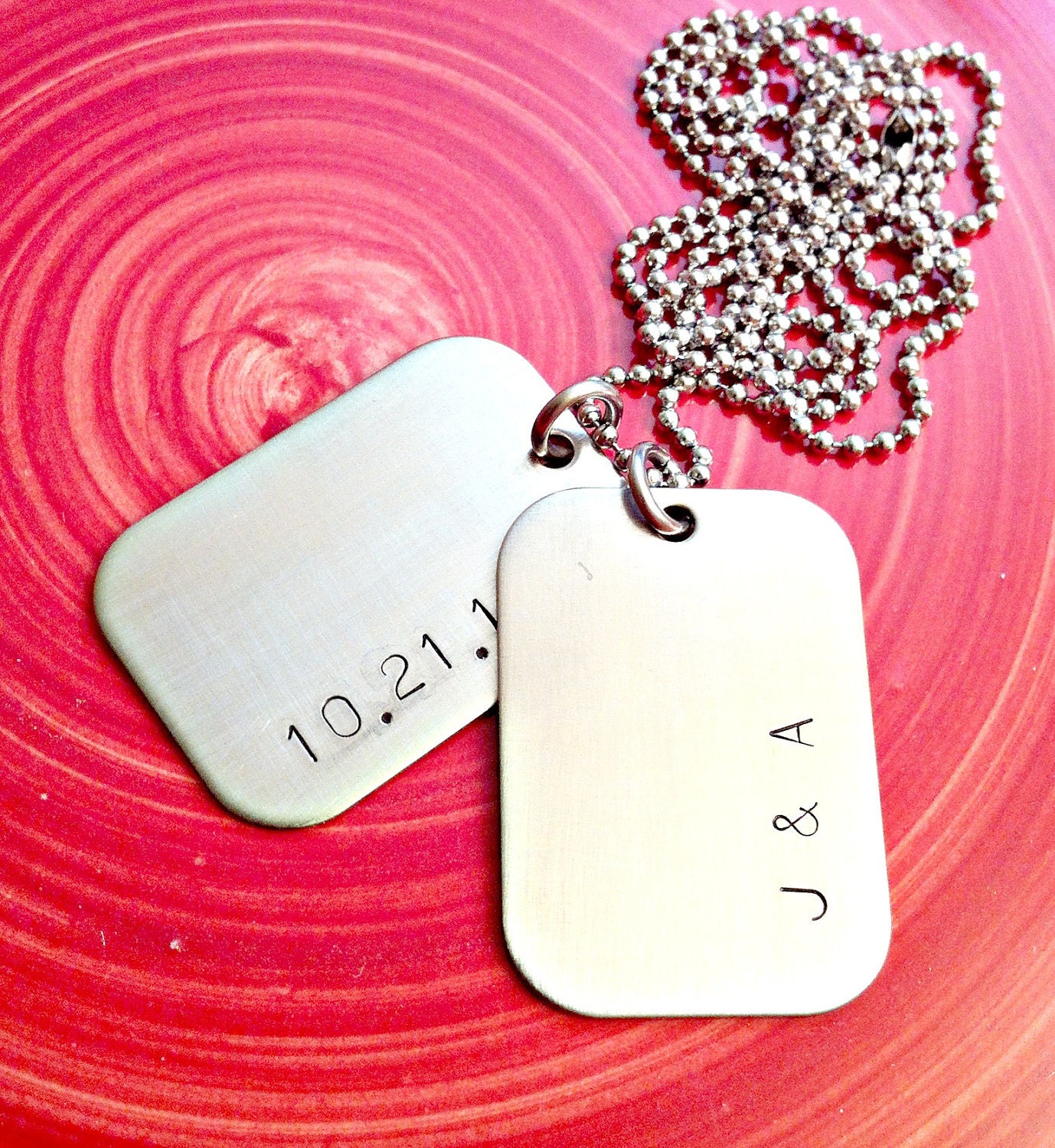 Personalized Dog Tags Hand Stamped Mens by ForeverHeartPrints