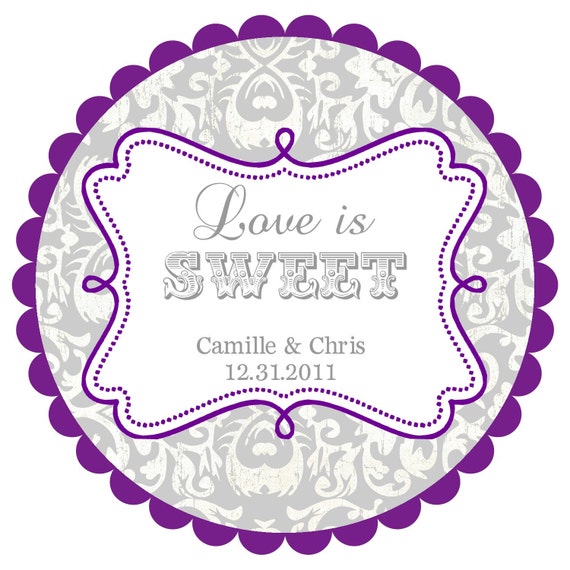 Love is Sweet Wedding Labels Round Labels Stickers for
