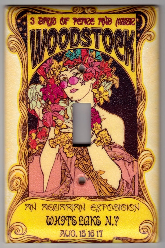 Woodstock Flower Child Music Poster Switchplate Cover Single