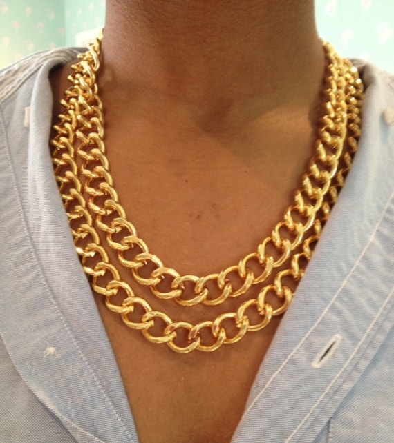 Gold Chain Necklace Etsy Images