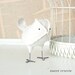 Genevieve - Vintage White Linen Ivory Wedding Cake Topper Love Bird, Soft Sculpture Textile Home Decor, Baby Shower Gift, Baby Nursery Decor