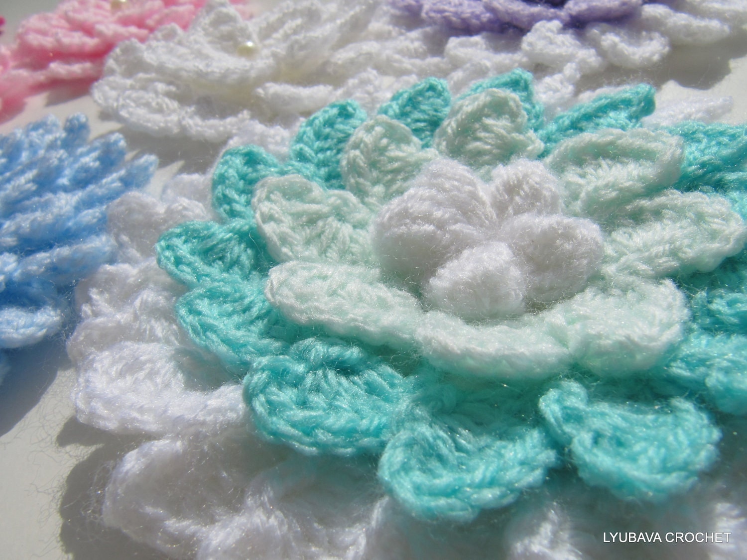 CROCHET FLOWER PATTERN 3d Flowers Crochet by LyubavaCrochet
