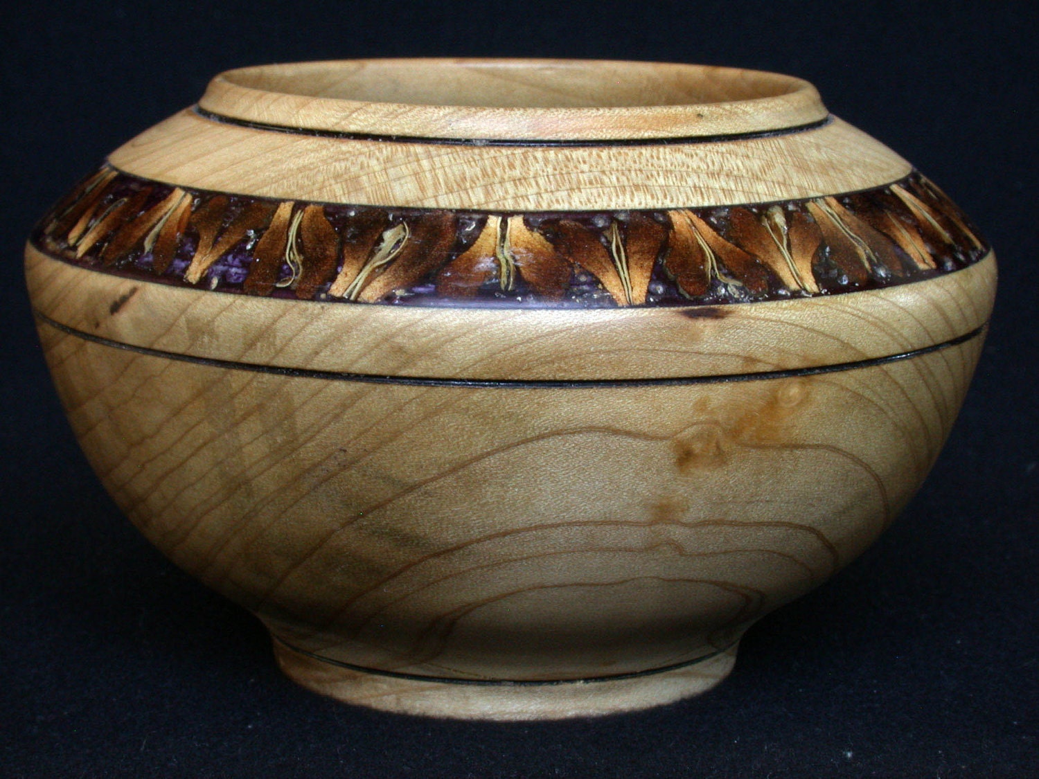 LV-383 Southern Magnolia Wood Turned Vase Bowl with Seed Pod