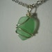 Wire wrapped green sea glass necklace