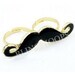 NEW Bling Hoops Black Mustache Double Adjustable Ring