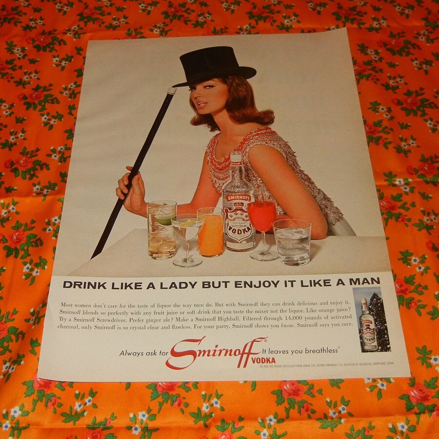1960's Vintage Alcohol Advertisement Smirnoff Vodka