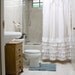 White ruffled shower curtain 70" x 72" standard size - Shabby Chic -Beach -Cottage