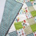 Baby Boy Patchwork Crib Quilt in Green, Teal Gray Alphabet Soup Fabric
