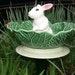 Bunny Cabbage Birdbath Totem