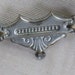 Antique White Metal Badge or Watch Pin - Silvertone Brooch with Tiny RIng at Bottom