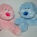Personalized embroidered BLUE - ONLY soft stuffed velour animal dog great kids toy gift
