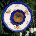 SALE SALE SALE Garden Decor - Glass Flower Garden Art Hand Painted in Blue, Orange and Green - Suncatcher - Lawn Ornament