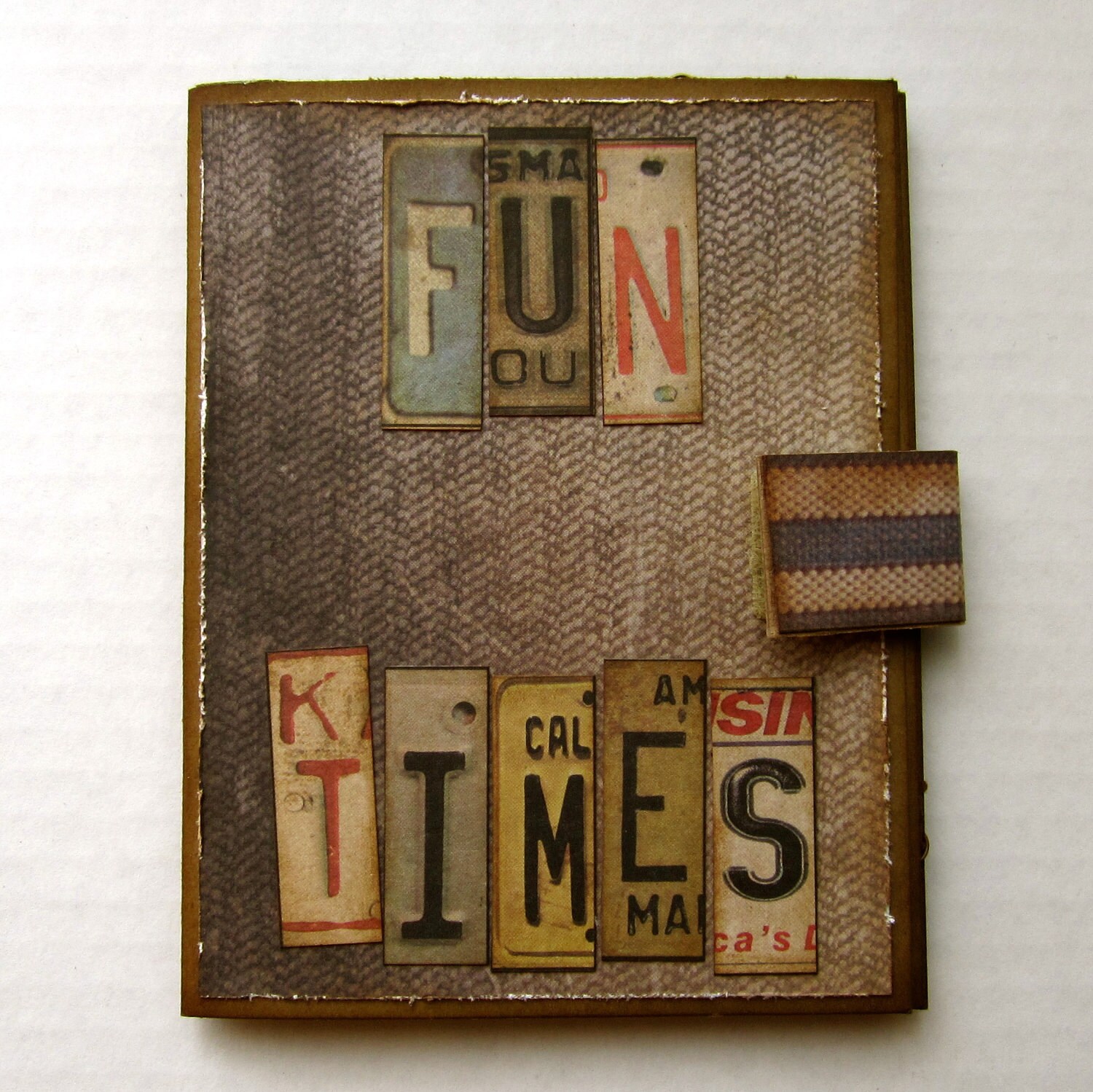 Handmade Mini Album Scrapbook Gift For Him Velcro Closure Hand