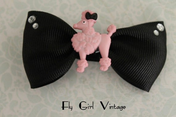 Items similar to 1950's Style Poodle Hair Bow Clip-Sock ...