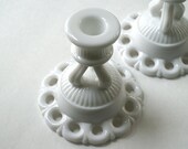 Items similar to Vintage Milk Glass Candle Holders on Etsy