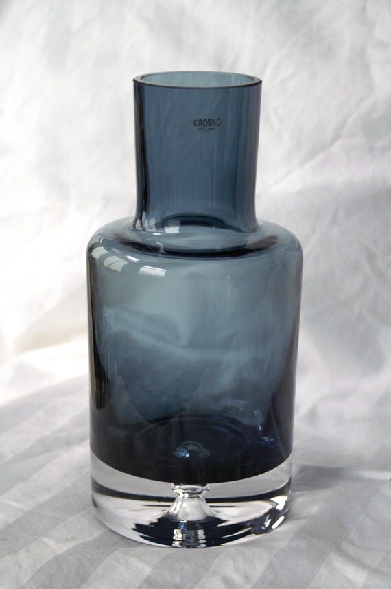 Beautiful Krosno Glass Water Decanter/ Vase Made in Poland