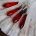 Vintage Ruby Red Glass Chandelier Shape Drop Beads with Loop Getting Rarer to Find