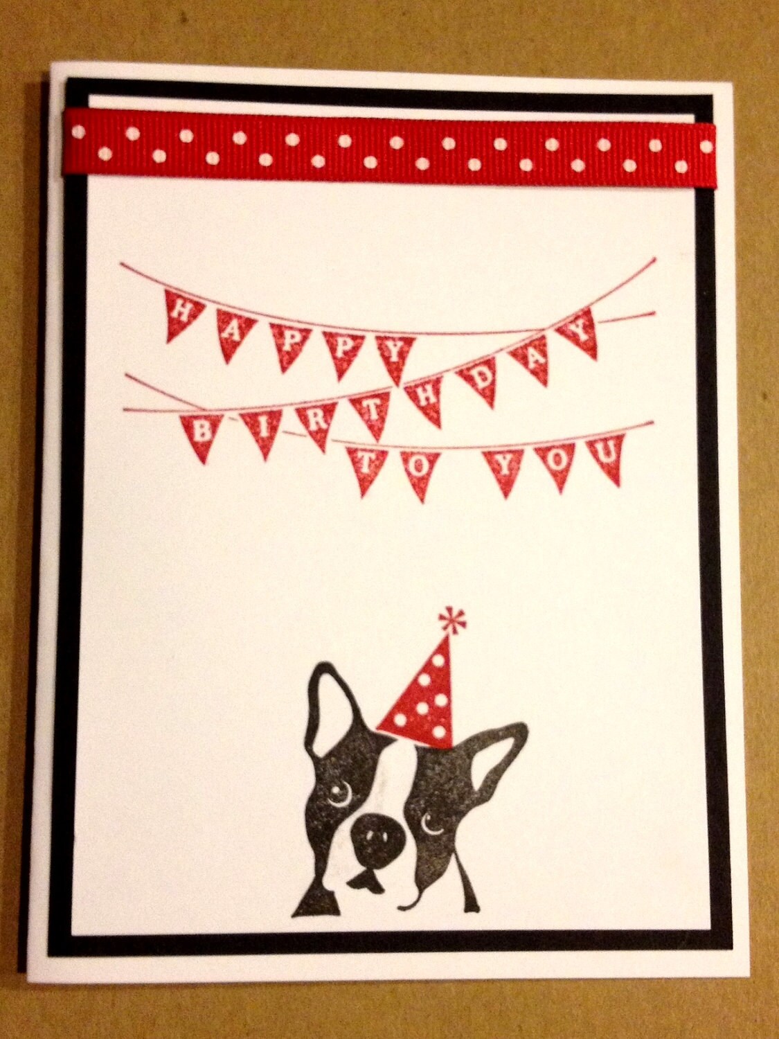 Boston Terrier Birthday Card