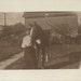 Hello You - Vintage 1911 Small Woman and Tall Horse Real Photo Postcard