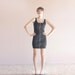 Black zipper body con dress 80s