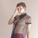Fully sheer mesh blouse