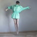 Mint green neon parka raincoat