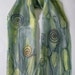 Unique Hand painted Silk Scarf. Fashion Soft Long Shawl Wrap. Multicolor--Yellow Green Light Khaki Olive Grey. 60'' x 15''