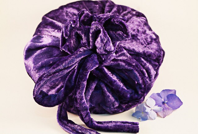 Lotus Birth Placenta Bag Purple Velvet Unlined