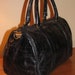 RESERVED // FURLA Italian Leather Doctors Bag Speedy Purse Handbag MIDNIGHT Blue Gold Classic Preppy Moc Croc Embossed
